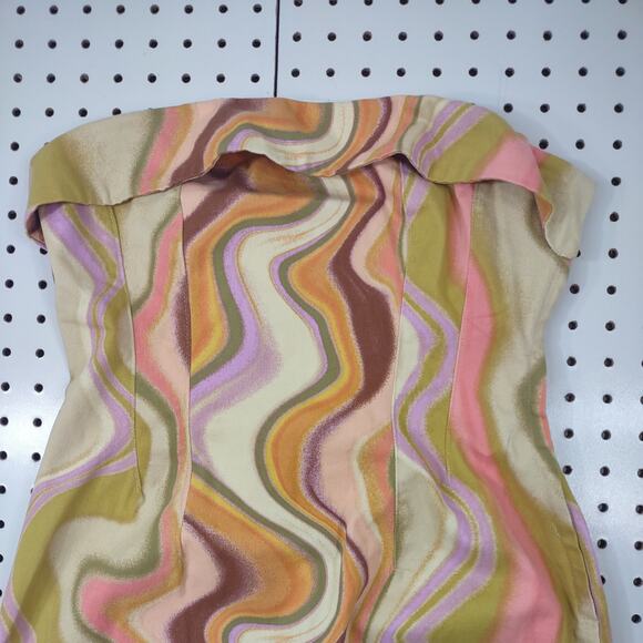 Wild Fable Strapless Mini Dress, 70's Pattern, Size Small - Picture 5 of 9
